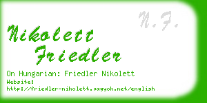 nikolett friedler business card